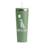 Animal Friend Birthday RTIC Everyday Tumbler with Straw - 28oz - Light Green - Single-Sided (Personalized)