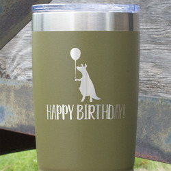 Animal Friend Birthday 20 oz Stainless Steel Tumbler - Olive - Double Sided (Personalized)