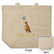 Animal Friend Birthday Reusable Cotton Grocery Bag - Front & Back View