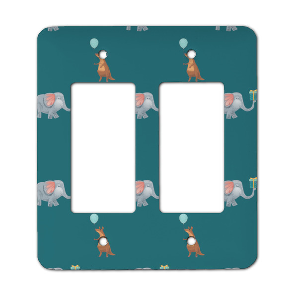 Custom Animal Friend Birthday Rocker Style Light Switch Cover - Two Switch