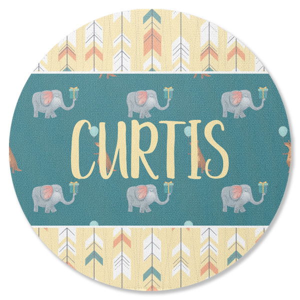 Custom Animal Friend Birthday Round Rubber Backed Coaster (Personalized)