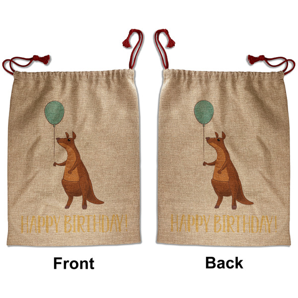 Custom Animal Friend Birthday Santa Sack - Front & Back (Personalized)