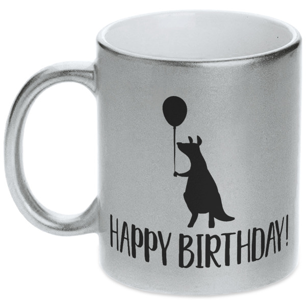 Custom Animal Friend Birthday Metallic Silver Mug (Personalized)