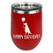 Animal Friend Birthday Stainless Wine Tumblers - Red - Double Sided - Front