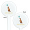 Animal Friend Birthday White Plastic 5.5" Stir Stick - Double Sided - Round - Front & Back