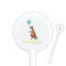 Animal Friend Birthday White Plastic 5.5" Stir Stick - Round - Closeup