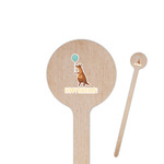 Animal Friend Birthday 6" Round Wooden Stir Sticks - Double Sided (Personalized)