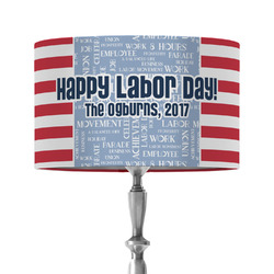 Labor Day 12" Drum Lamp Shade - Fabric (Personalized)