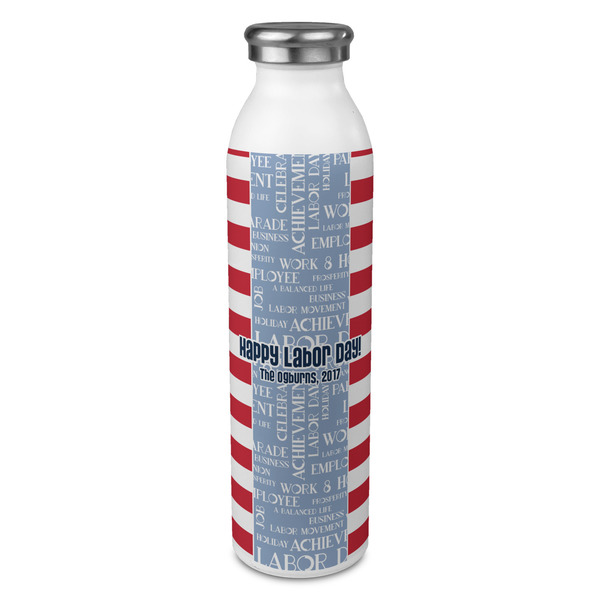 Custom Labor Day 20oz Stainless Steel Water Bottle - Full Print (Personalized)