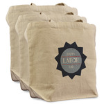 Labor Day Reusable Cotton Grocery Bags - Set of 3