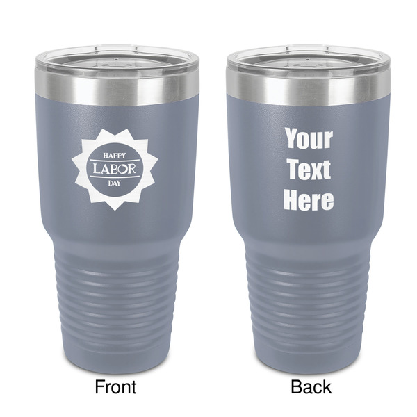 Custom Labor Day 30 oz Stainless Steel Tumbler - Grey - Double-Sided (Personalized)