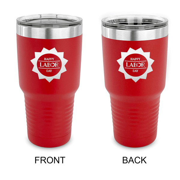 Custom Labor Day 30 oz Stainless Steel Tumbler - Red - Double Sided (Personalized)