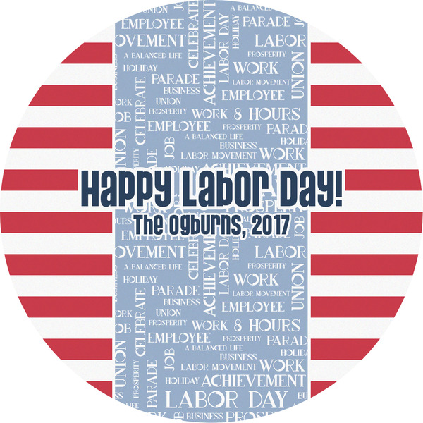 Custom Labor Day Multipurpose Round Labels - 5" (Personalized)