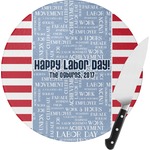 Labor Day Round Glass Cutting Board - Small (Personalized)