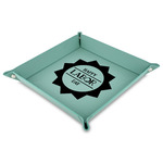 Labor Day Faux Leather Dice Tray - 9" x 9"  - Teal