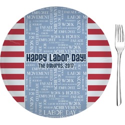 Labor Day 8" Glass Appetizer / Dessert Plates - Single or Set (Personalized)