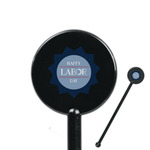 Labor Day 5.5" Round Plastic Stir Sticks - Black - Double Sided