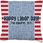 Labor Day Faux-Linen Throw Pillow 18" (Personalized)