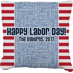 Labor Day Faux-Linen Throw Pillow (Personalized)