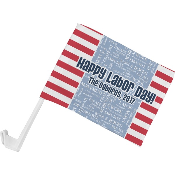 Custom Labor Day Car Flag - Small w/ Name or Text