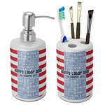 Labor Day Ceramic Bathroom Accessories Set (Personalized)