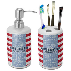 Labor Day Ceramic Bathroom Accessories Set (Personalized)
