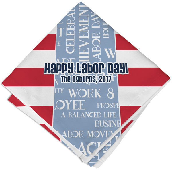 Custom Labor Day Cloth Cocktail Napkin - Single w/ Name or Text