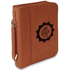 Labor Day Leatherette Bible Cover with Handle & Zipper - Small - Double Sided (Personalized)