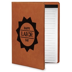 Labor Day Leatherette Portfolio with Notepad - Small - Double Sided (Personalized)