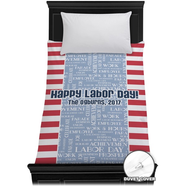 Custom Labor Day Duvet Cover - Twin (Personalized)