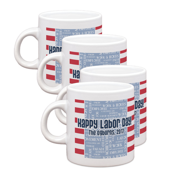 Custom Labor Day Single Shot Espresso Cups - Set of 4 (Personalized)