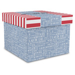 Labor Day Gift Box with Lid - Canvas Wrapped - XX-Large (Personalized)