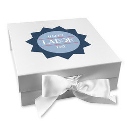 Labor Day Gift Box with Magnetic Lid - White