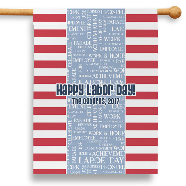 Custom Labor Day 28" House Flag - Double Sided (Personalized)
