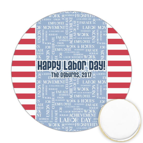 Custom Labor Day Printed Cookie Topper - 2.5" (Personalized)