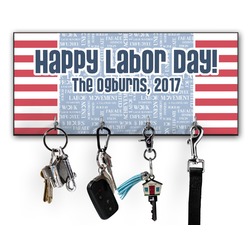 Labor Day Key Hanger w/ 4 Hooks w/ Name or Text