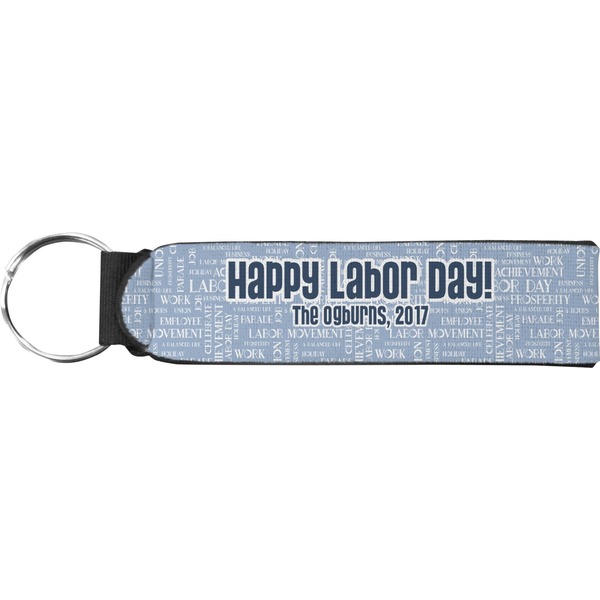 Custom Labor Day Neoprene Keychain Fob (Personalized)