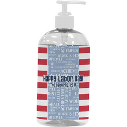 Labor Day Plastic Soap / Lotion Dispenser (16 oz - Large - White) (Personalized)