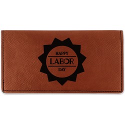 Labor Day Leatherette Checkbook Holder - Double Sided (Personalized)
