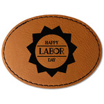 Labor Day Faux Leather Iron On Patch - Oval