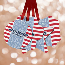 Labor Day Metal Ornaments - Double Sided w/ Name or Text