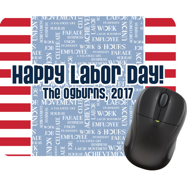 Custom Labor Day Rectangular Mouse Pad (Personalized)