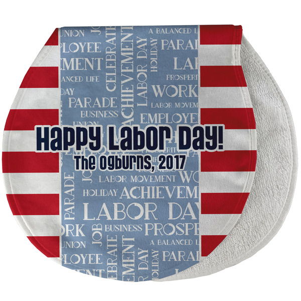 Custom Labor Day Burp Pad - Velour w/ Name or Text