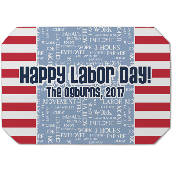 Custom Labor Day Dining Table Mat - Octagon (Single-Sided) w/ Name or Text