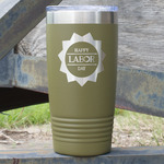 Labor Day 20 oz Stainless Steel Tumbler - Olive - Double Sided (Personalized)