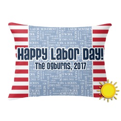 Labor Day Outdoor Throw Pillow (Rectangular) (Personalized)