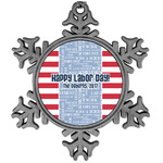 Labor Day Vintage Snowflake Ornament (Personalized)