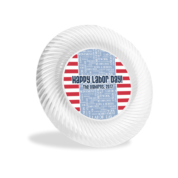 Custom Labor Day Plastic Party Appetizer & Dessert Plates - 6" (Personalized)