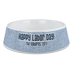 Labor Day Plastic Dog Bowl - Large (Personalized)