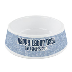 Labor Day Plastic Dog Bowl - Small (Personalized)